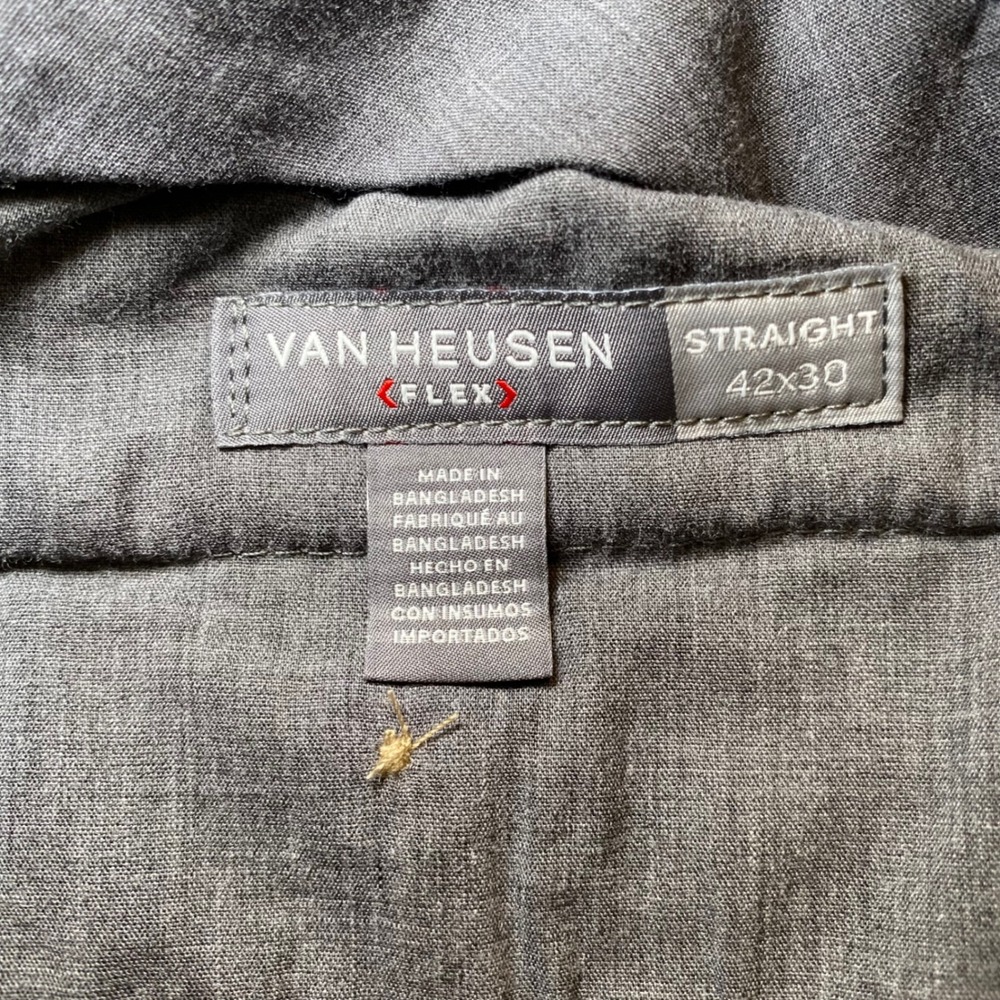NWT Van Heusen Flex Ultra Wrinkle Free Straight Fit Pants 42x30 Khaki Stretch - Picture 7 of 12